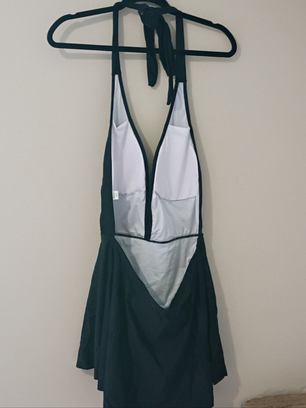 Black Halter Swimsuit Dress - Picture 2 of 2